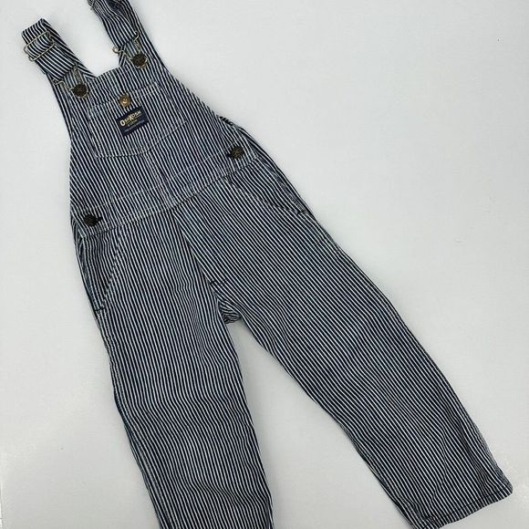 OshKosh B'gosh Other - Vintage 80s OshKosh Overalls Vestbak Blue Railroad Stripe Conductor USA Size 4T